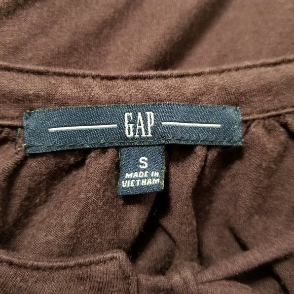 GAP top Small tie neck keyhole henley 3/4 sleeve solid color - Picture 10 of 11